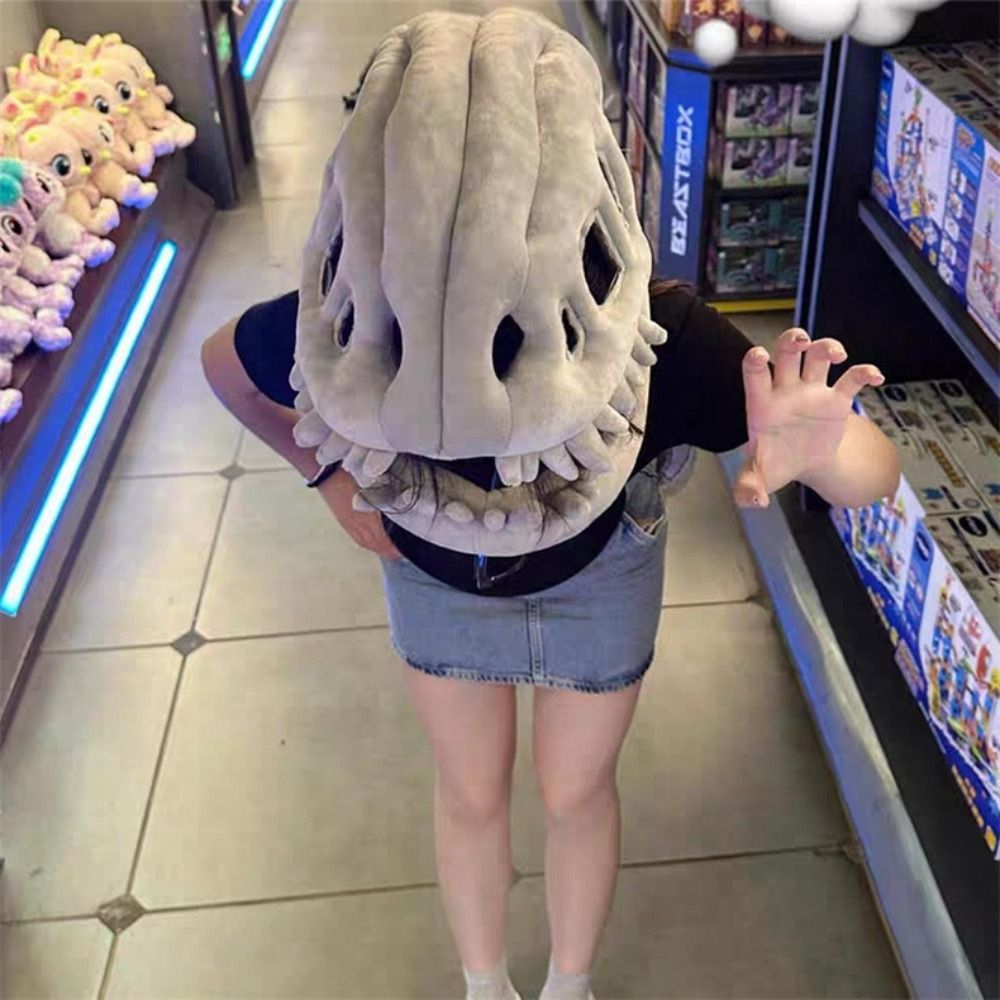 Easy Cosplay Prop - Ekzoskelet Tasarımlı Dinozor İskelet Maskesi, Giyilebilir,